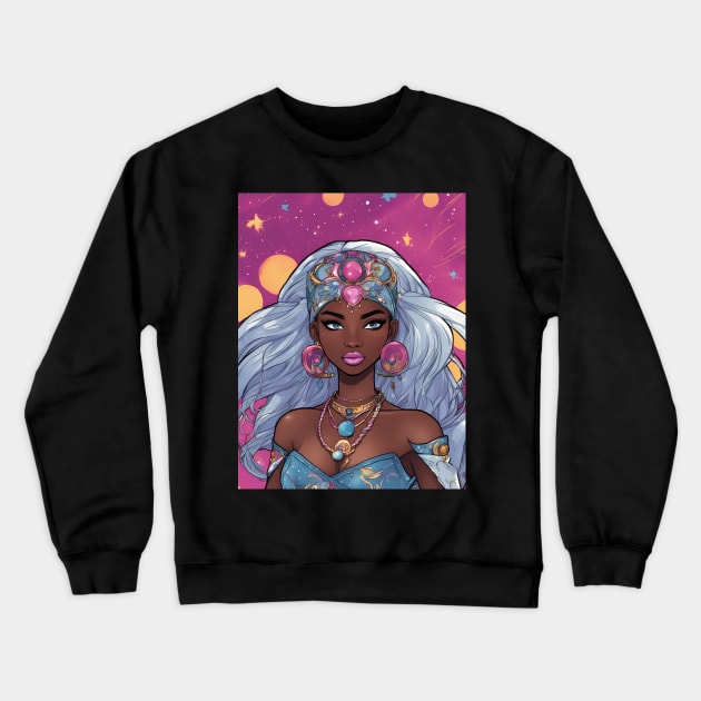 anime powerful woman beauty Crewneck Sweatshirt by animegirlnft